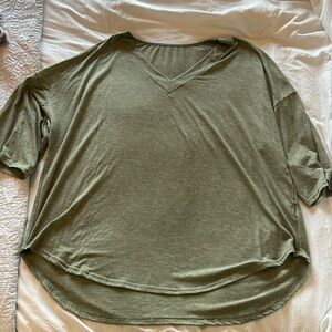 Plus Size Green Short Sleeve Shirt